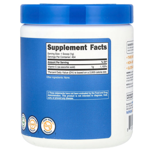 Nutricost, Vitamin C, Unflavoured, 16.2 oz (454 g)