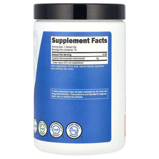 Nutricost, Performance, Creatine Monohydrate, Mandarin Orange, 1.1 lb (500 g)