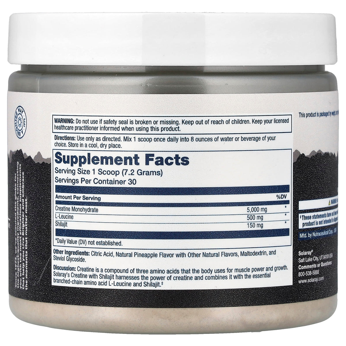 Solaray Creatine + Shilajit 7.6 oz (216 g)