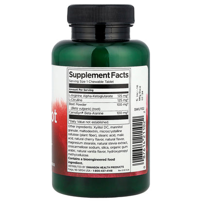 Swanson Vitamins, Beetroot NO+, 60 Chewables