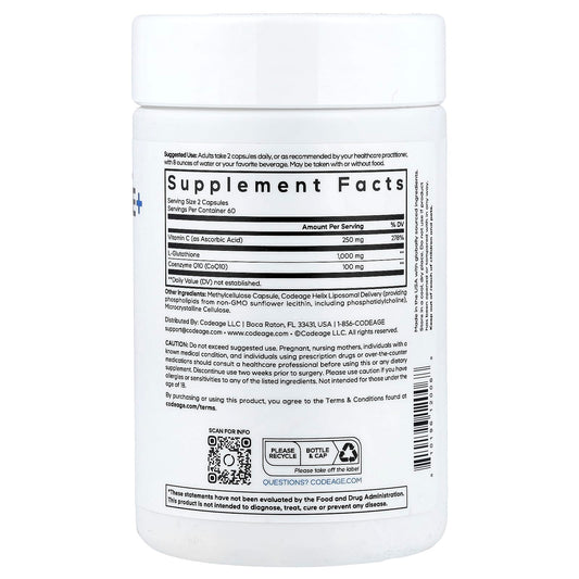 Codeage, Liposomal Glutathione+, 120 Veg Capsules