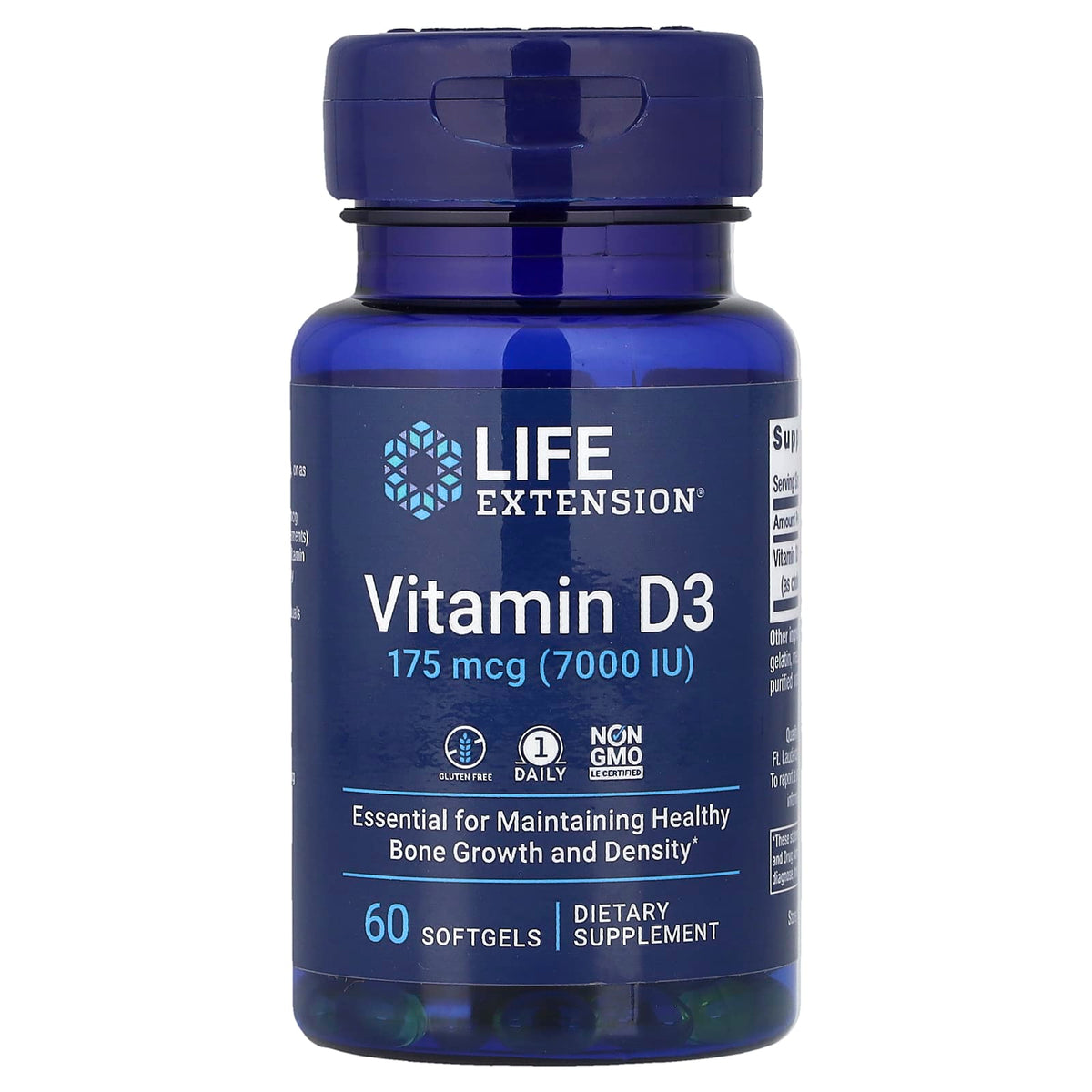 Life Extension Vitamin D3 175 mcg 60 Softgels