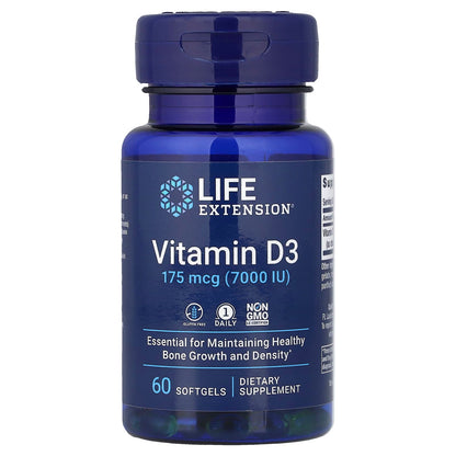 Life Extension Vitamin D3 175 mcg 60 Softgels
