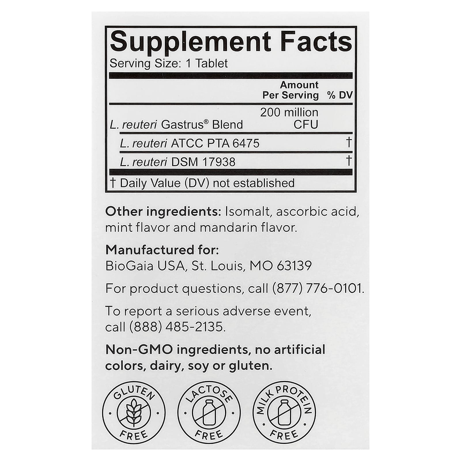 BioGaia, Gastrus, Probiotic Chewables, 30 Chewable Tablets