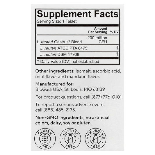 BioGaia, Gastrus, Probiotic Chewables, 30 Chewable Tablets