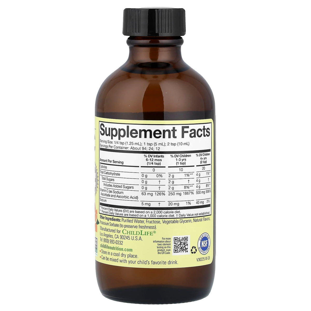 ChildLife, Essentials, Liquid Vitamin C, Natural Orange, 4 fl oz (118.5 ml)