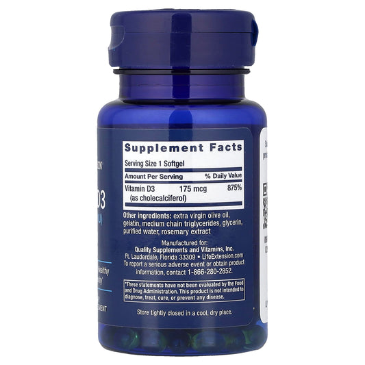 Life Extension Vitamin D3 175 mcg 60 Softgels