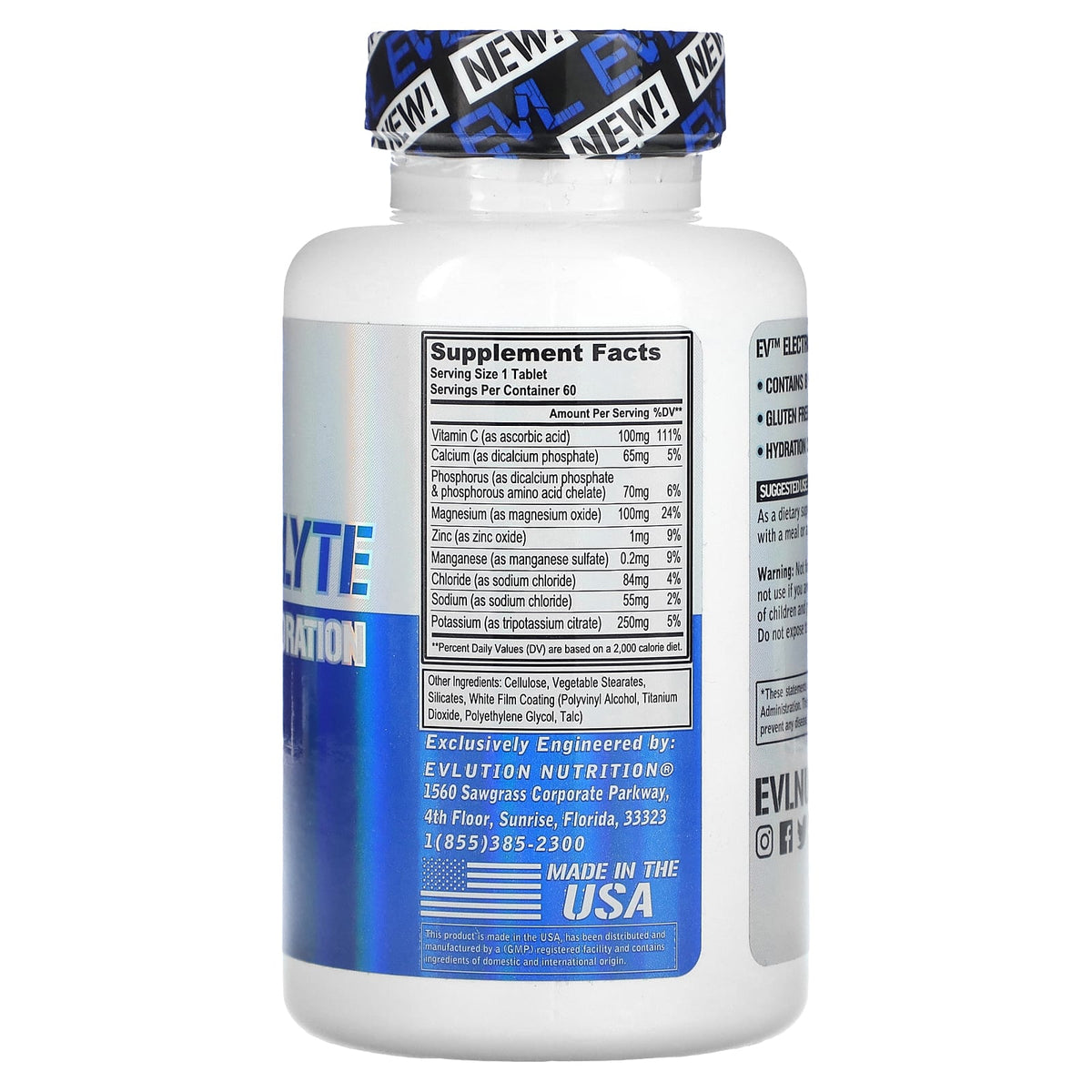 EVLution Nutrition Electrolyte Volumising Hydration 60 Tablets