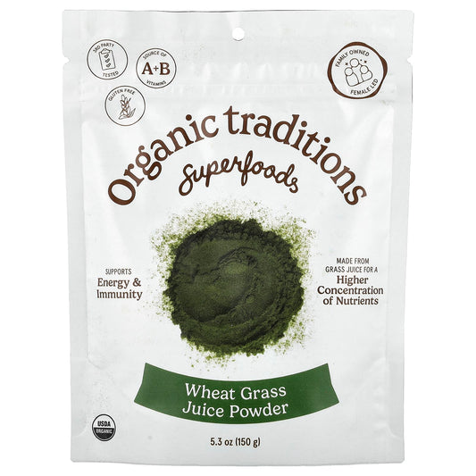 Organic Traditions, Wheat Grass Juice Powder, 5.3 oz (150 g)