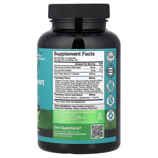 Nature's Craft, Liver Support + NAC, 120 Capsules