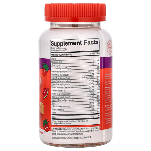 SmartyPants, Kids Plus, Multi & Immunity Gummies, Strawberry Watermelon and Tangerine, 60 Gummies