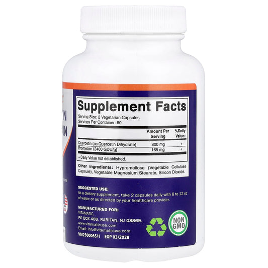 Vitamatic, Quercetin Bromelain, 120 Vegetarian Capsules