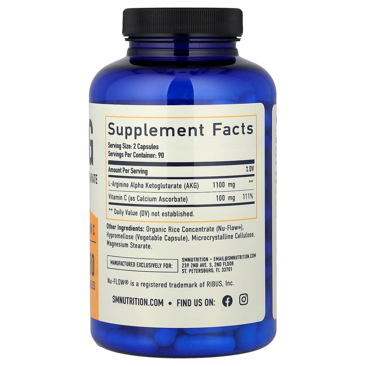SMNutrition AKG + Vitamin C Healthy Aging 180 Caps