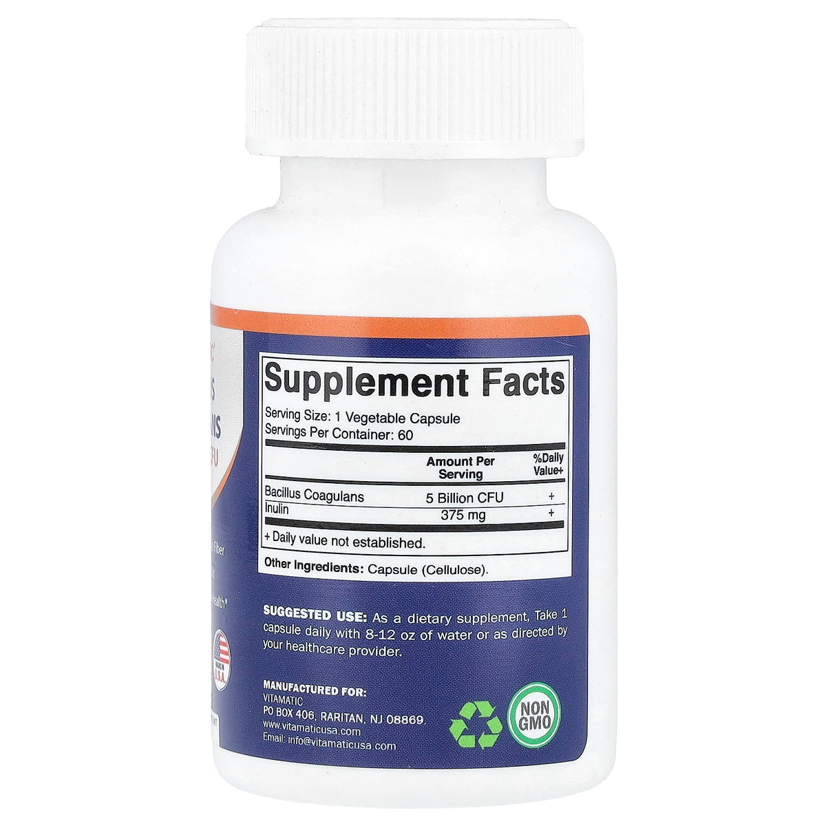Vitamatic Bacillus Coagulans 5 Billion CFU 60 Veg Caps
