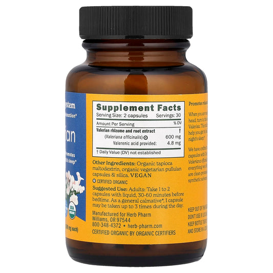 Herb Pharm, Valerian, 300 mg, 60 Vegetarian Capsules