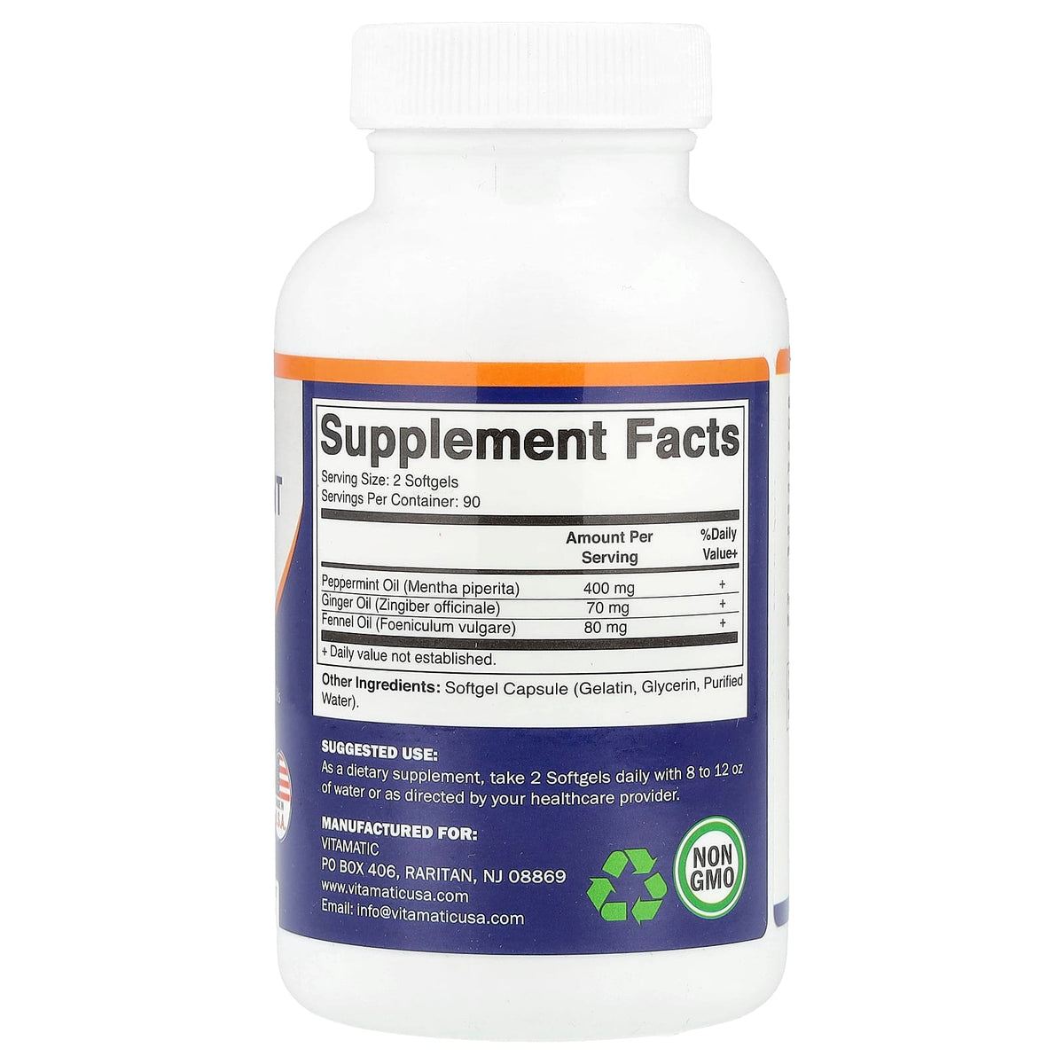 Vitamatic Peppermint Oil 180 Softgels