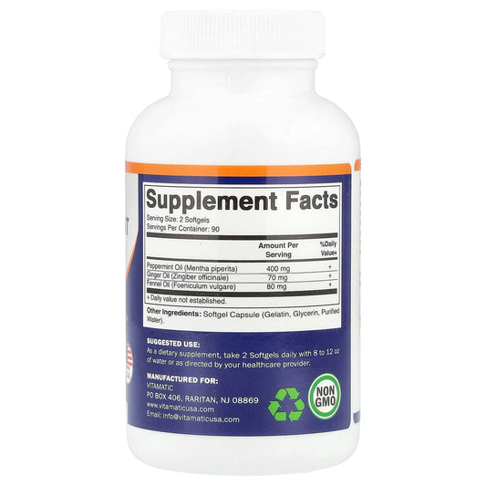 Vitamatic Peppermint Oil 180 Softgels