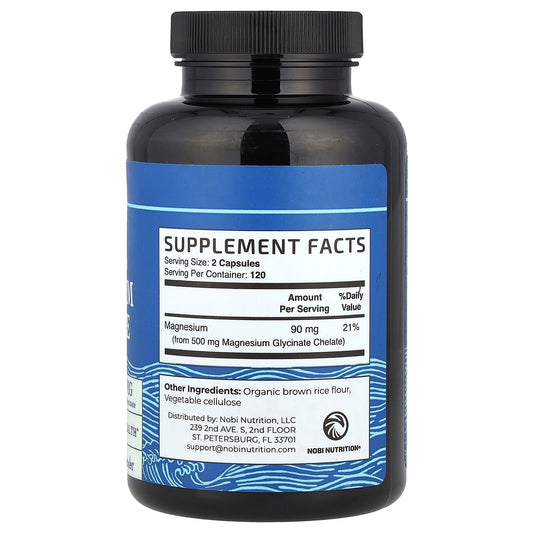 Nobi Nutrition Magnesium Glycinate 250 mg per Capsule
