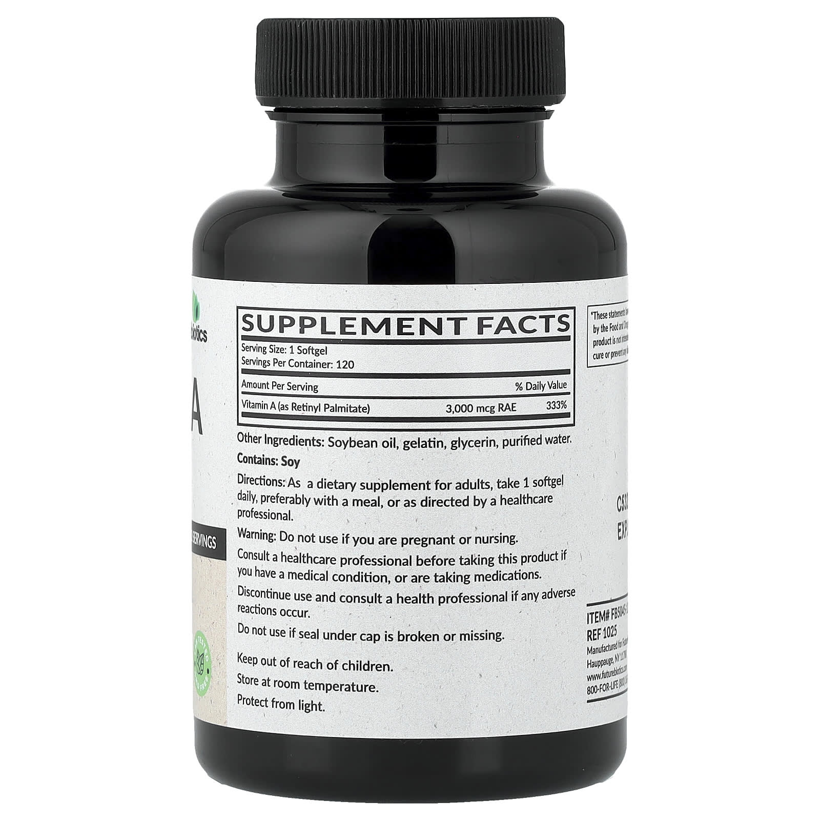 Futurebiotics, Vitamin A, 3,000 mcg RAE (10,000 IU), 120 Capsules