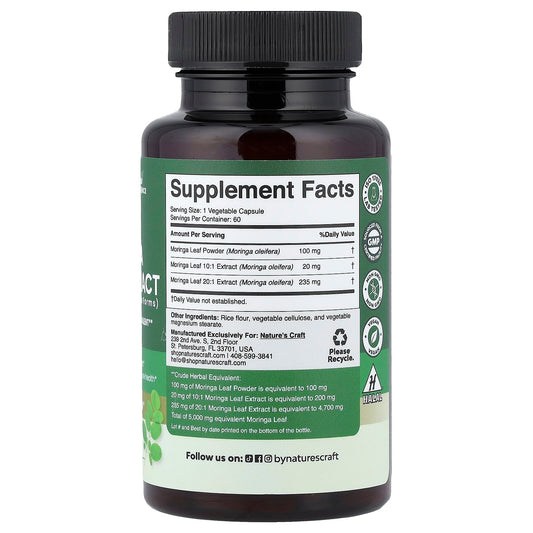 Nature's Craft, Moringa Triple Extract, 5,000 mg, 60 Capsules