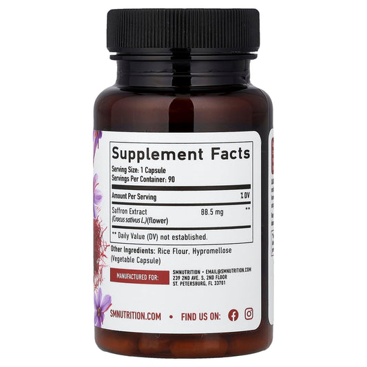 SMNutrition, Saffron Extract, 88.5 mg, 90 Capsules