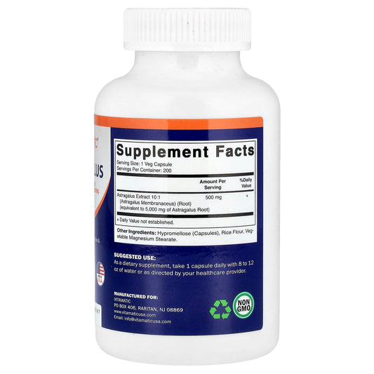 Vitamatic, Astragalus, 5,000 mg, 200 Vegetarian Capsules