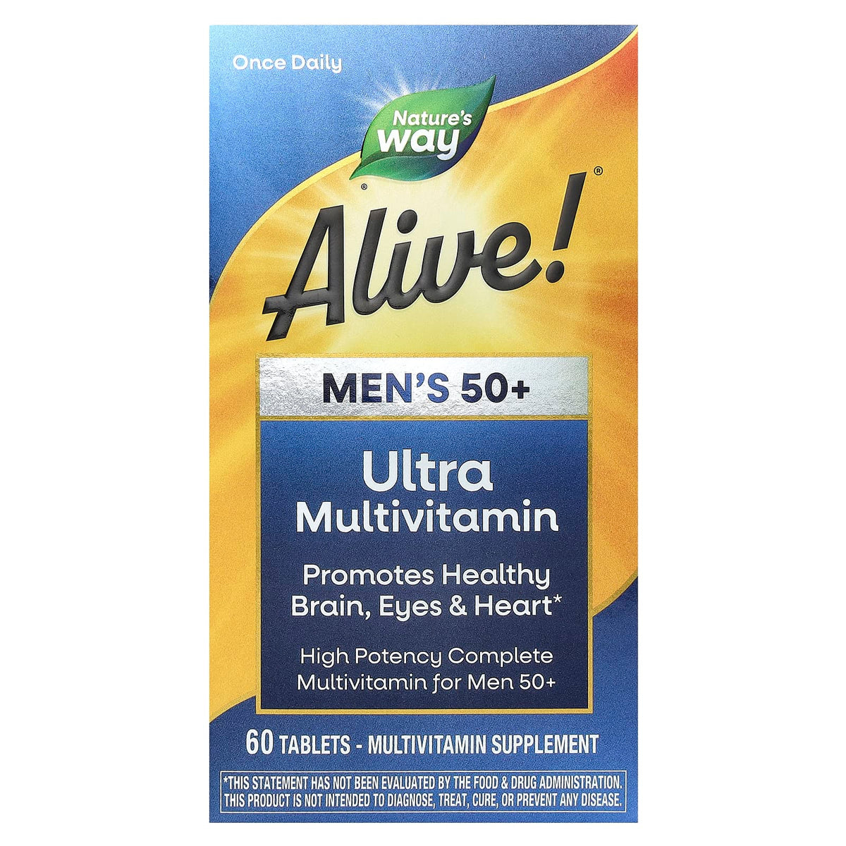 Nature's Way, Alive! Once Daily, Men's 50+ Multi-Vitamin, 60 Tablets