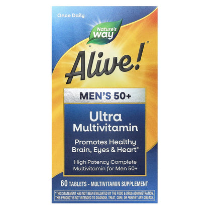 Nature's Way, Alive! Once Daily, Men's 50+ Multi-Vitamin, 60 Tablets