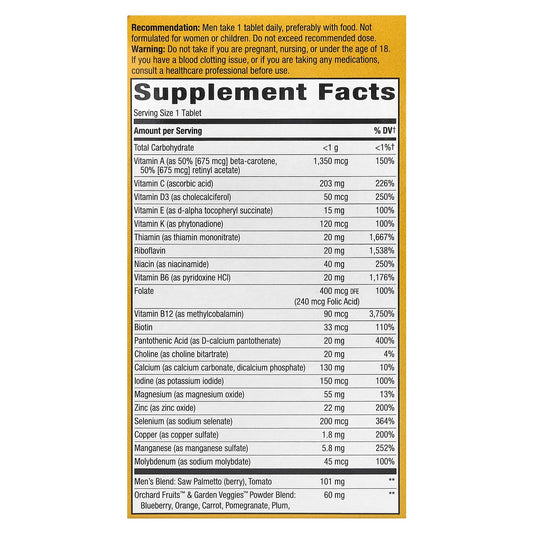 Nature's Way, Alive! Once Daily, Men's 50+ Multi-Vitamin, 60 Tablets