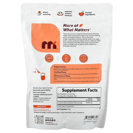 Micro Ingredients Creatine Monohydrate Powder 997 g