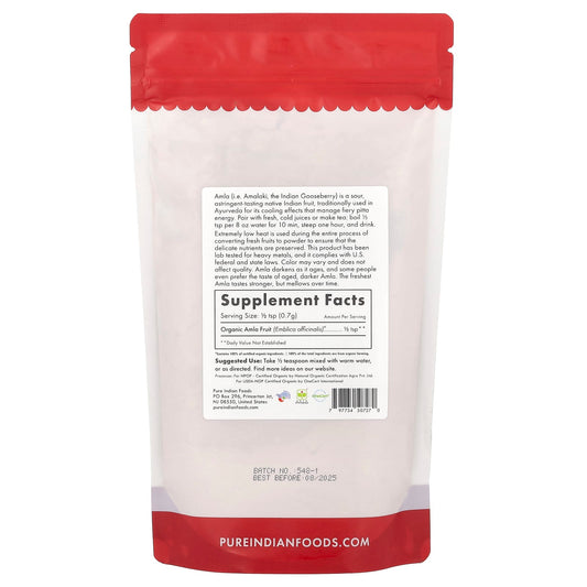Pure Indian Foods, Organic Amla Powder, 8 oz (227 g)