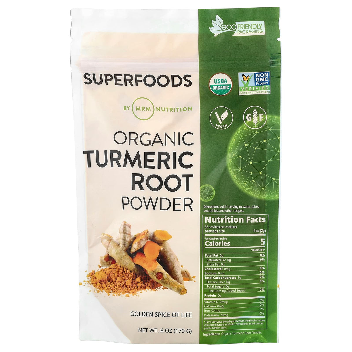 MRM, Raw Organic Turmeric Root Powder, 6 oz (170 g)