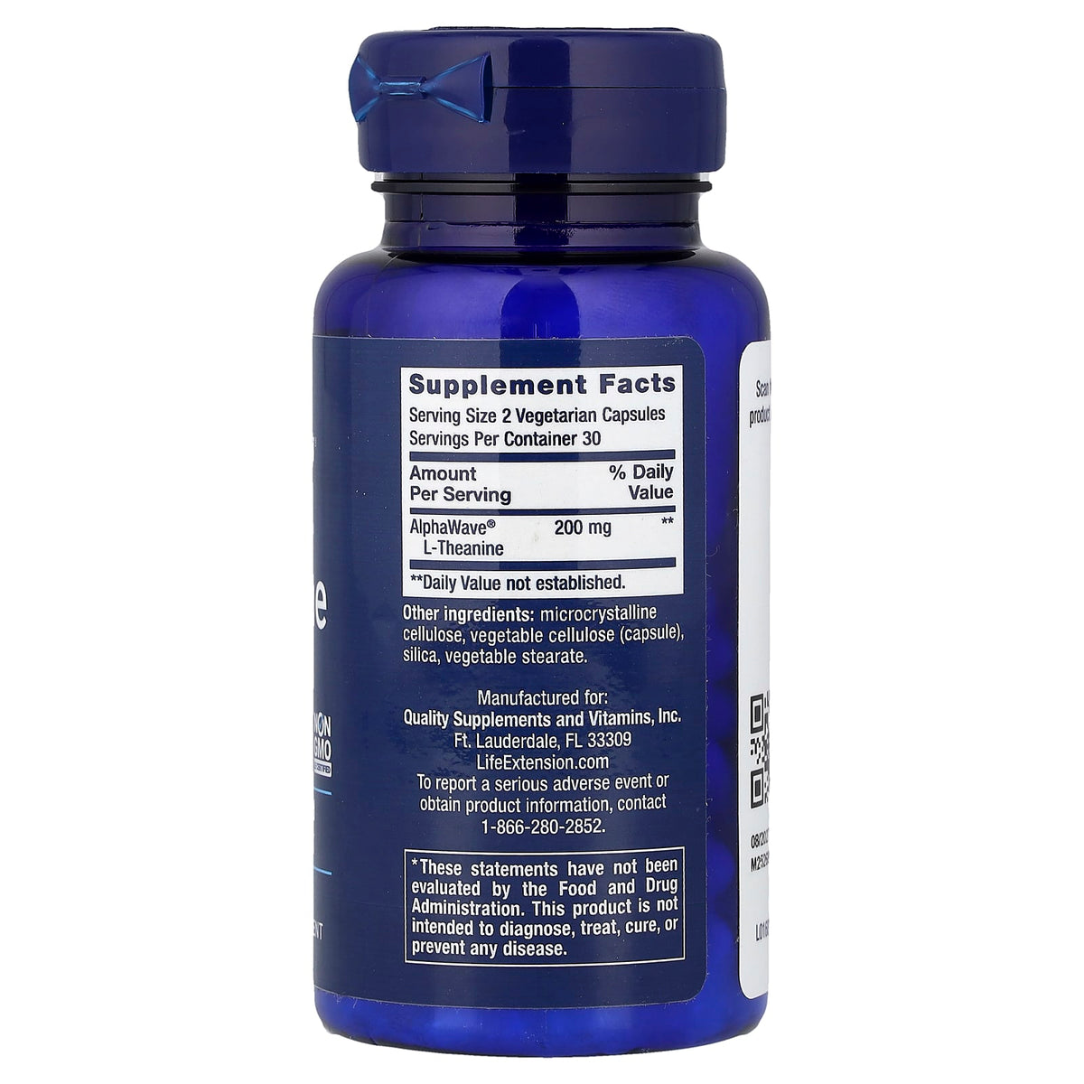 Life Extension, L-Theanine, 100 mg, 60 Vegetarian Capsules