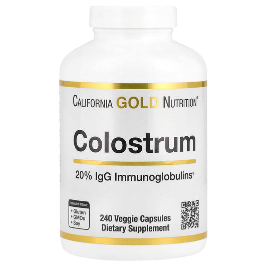 California Gold Nutrition, Colostrum with 20% IgG Immunoglobulins, 240 Veggie Capsules