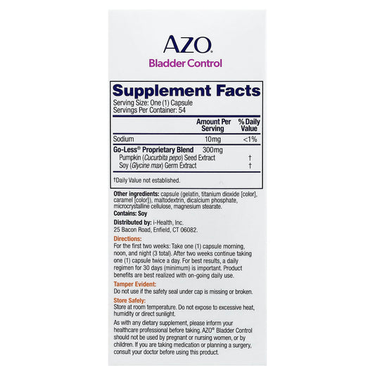 Azo, Bladder Control with Go-Less, 54 Capsules