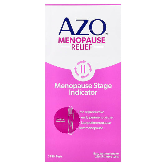 AZO, Menopause Relief, Menopause Stage Indicator, 5 FSH Tests