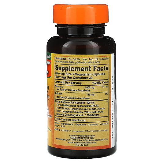 American Health, Ester-C, 500 mg, 60 Vegetarian Capsules