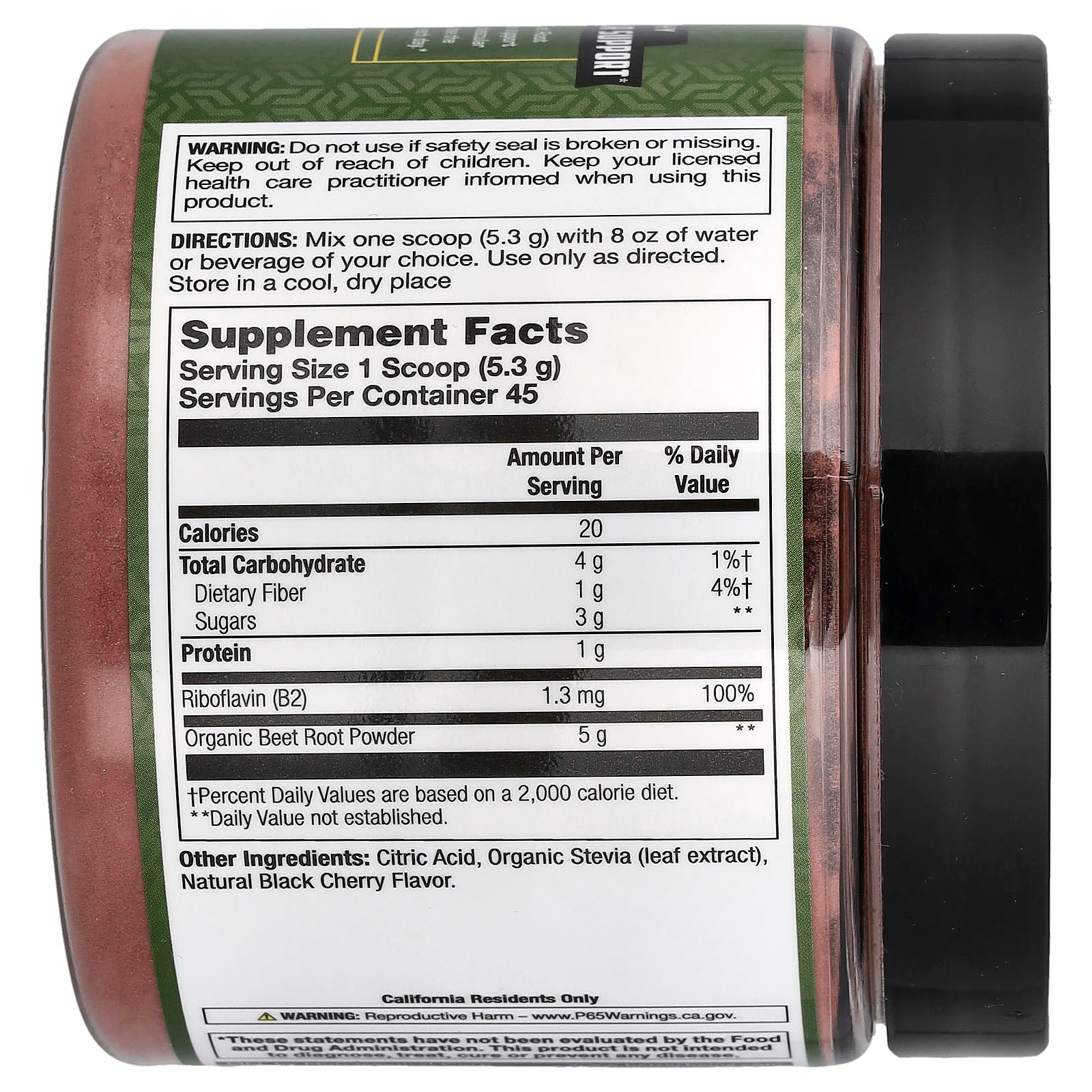 Action Labs, For Men, Ticker Tonic™, Beetroot Powder, Natural Black Cherry, 8.5 oz (242 g)