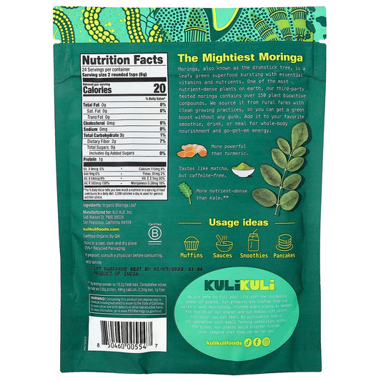 Kuli Kuli, Organic Pure Moringa Powder, 144 g (5 oz)