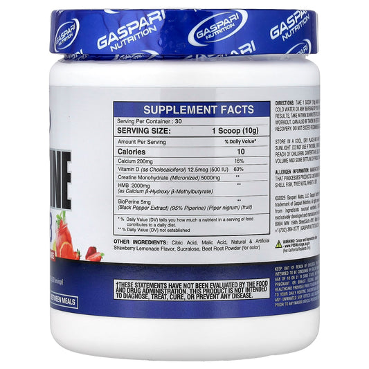 Gaspari Nutrition, Creatine HMB, Strawberry Lemonade, 300 g