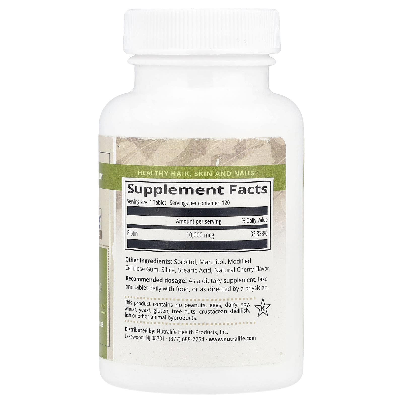 NutraLife, Biotin, 10,000 mcg, 120 Easy Chew Tablets