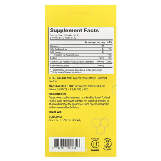 Beekeeper's Naturals Vitamin C 12 Packets
