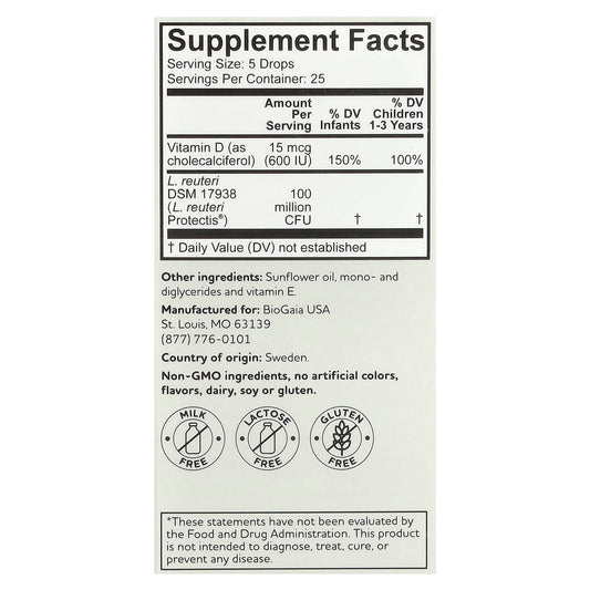 BioGaia, Protectis Baby, Immune Active Probiotic Drops, 0-36 Months, 0.17 fl oz (5 ml)