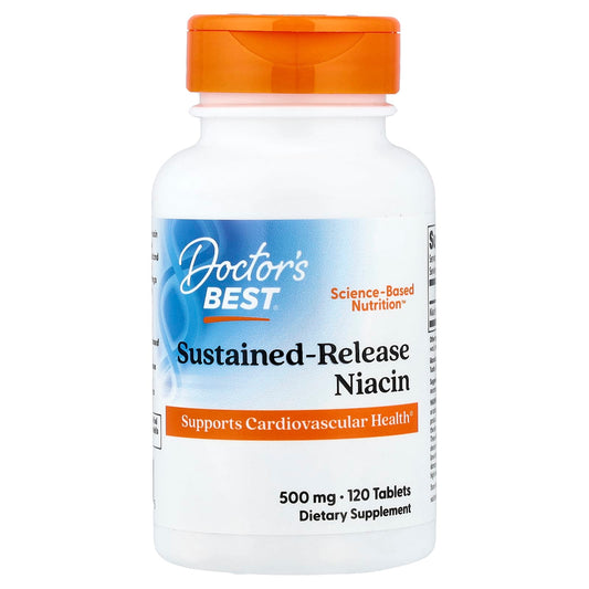 Doctor's Best Slow-Release Niacin 500 mg 120 Tablets