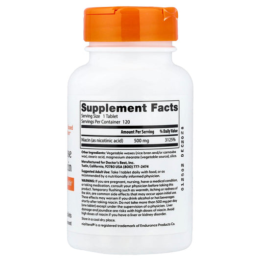 Doctor's Best Slow-Release Niacin 500 mg 120 Tablets