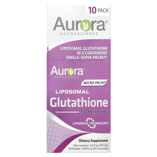 Aurora Nutrascience, Micro-Pack+®, Liposomal Glutathione, 10 Packets, 0.46 fl oz (13.5 ml) Each