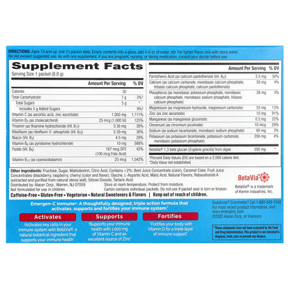 Emergen-C, Immune+ Vitamin C + Vitamin D & Zinc, Raspberry, 30 Packets, 0.31 oz (8.8 g) Each