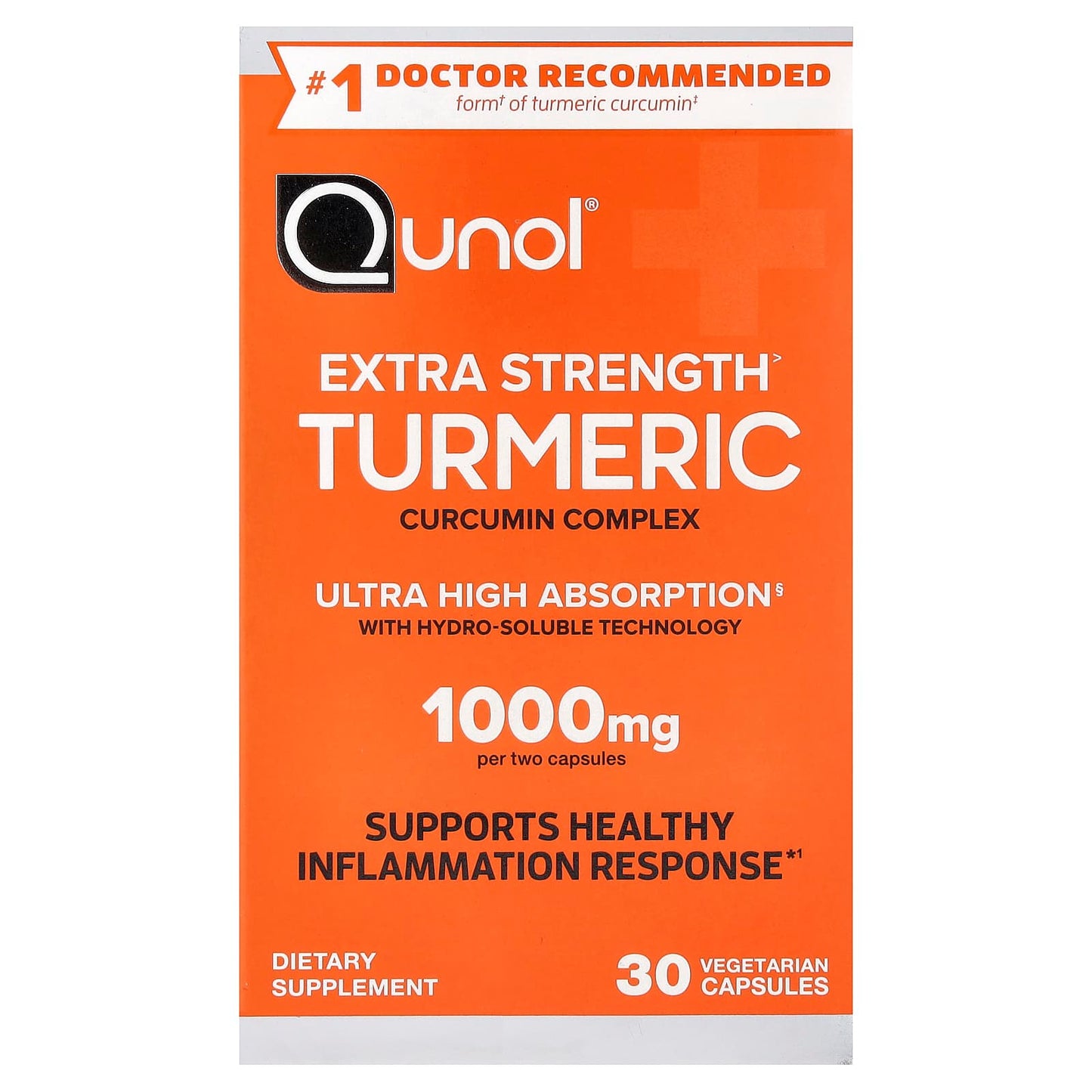 Qunol, Turmeric, Curcumin Complex, 30 Vegetarian Capsules (500 mg per Capsule)