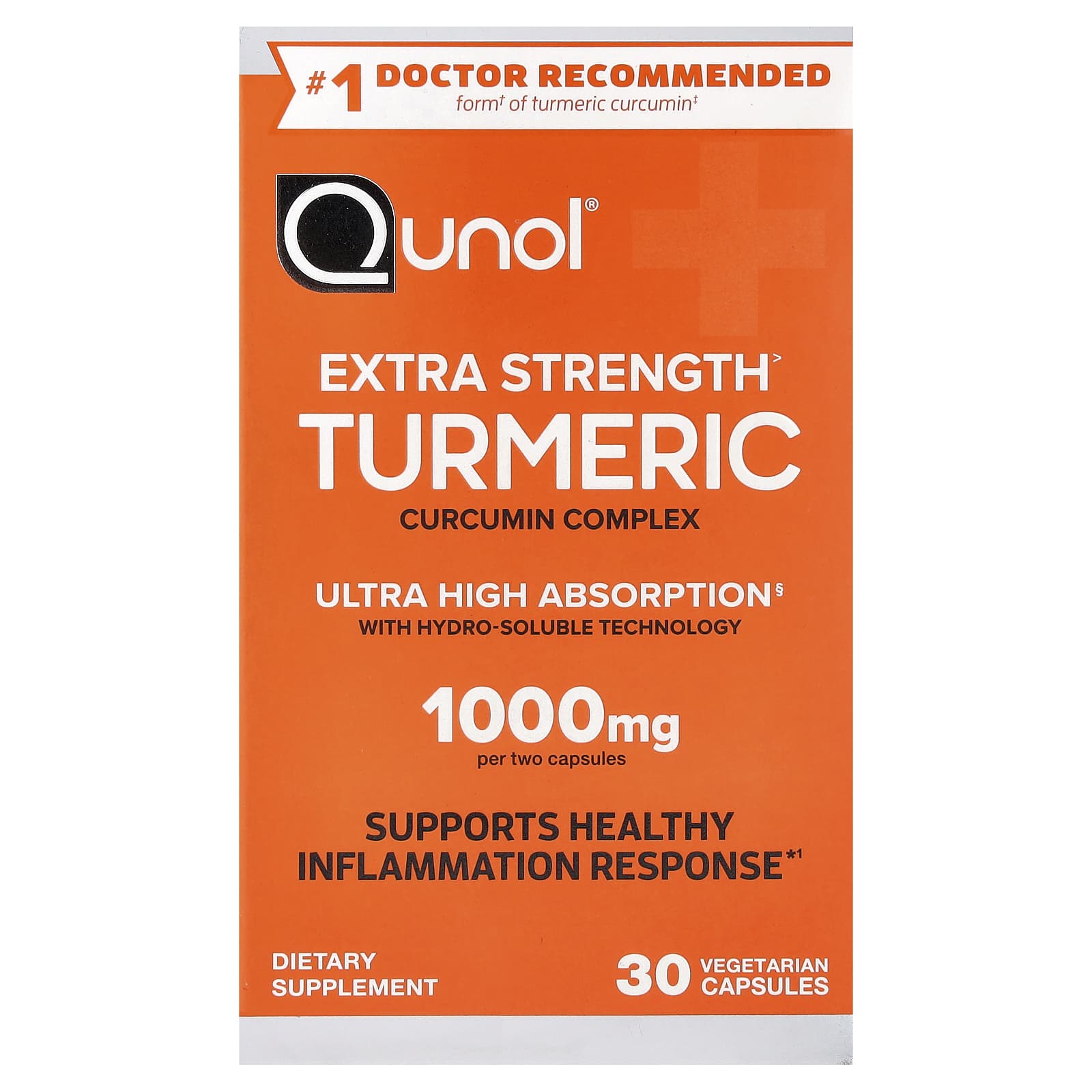 Qunol, Turmeric, Curcumin Complex, 30 Vegetarian Capsules (500 mg per Capsule)