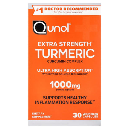 Qunol, Turmeric, Curcumin Complex, 30 Vegetarian Capsules (500 mg per Capsule)